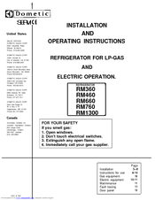 Dometic RM660 Installation & Operating Instructions Manual