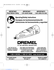 Dremel DM 2610000602 761 Operating/Safety Instructions Manual