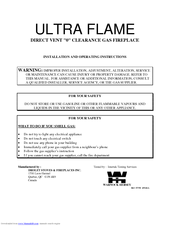 Drolet Ultra Flame DG05437/DG05447 Installation And Operating Instructions Manual
