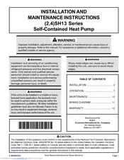 Lennox 4SH13 Series Installation And Maintenance Instructions Manual