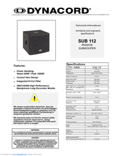 Dynacord Sub 112 Specifications