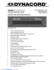 Dynacord Power Amplifier DPA 4260 Owner's Manual