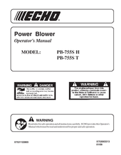 Echo PB-755S T Operator's Manual