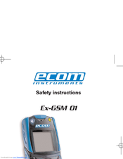 Ecom Instruments Ex-GSM 01 Safety Instructions
