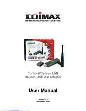 Edimax Adaptor User Manual