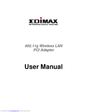 Edimax 802.11g User Manual