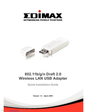 Edimax Wireless LAN USB Adapter Quick Installation Manual