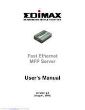 Edimax FAST ETHERNET MFP SERVER User Manual