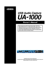 Edirol UA-1000 Owner's Manual