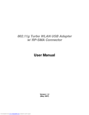 Efficient Networks 802.11g Turbo WLAN USB Adapter with RP-SMA Connector User Manual