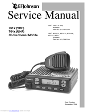 E.F. Johnson Company 761X Service Manual