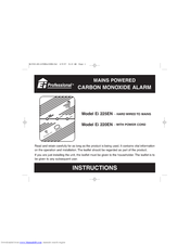 Ei Electronics Carbon Monoxide Alarm Ei 225EN Instructions Manual