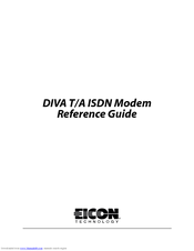 Eicon Technology DIVA T/A ISDN Modem Reference Manual