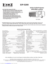 Eiki EIP-S200 Specification Sheet