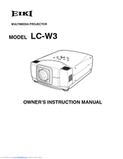 Eiki LC-W3 Owner's Instruction Manual