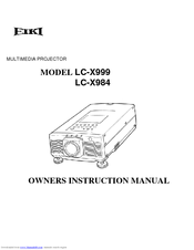 Eiki LC-X999 Owner's Instruction Manual