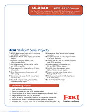 Eiki LC-XB40 Specification Sheet