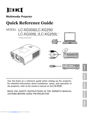 Eiki LC-XG250L* Quick Reference Manual