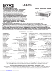Eiki Brilliant LC-SB15 Specification Sheet