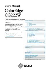Eizo ColorEdge CG222W User Manual