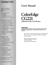 Eizo ColorEdge CG221 User Manual