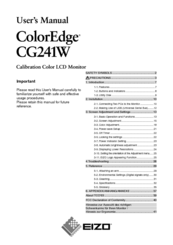Eizo EIZO ColorEdge CG241W User Manual