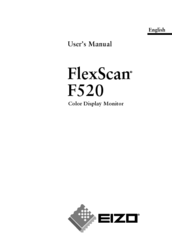 Eizo FLEXSCAN F520 - User Manual