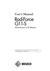 Eizo RadiForce G11-S User Manual
