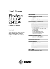 Eizo FlexScan S2111W User Manual