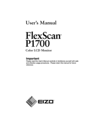 Eizo EIZO FlexScan P1700 User Manual