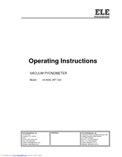 Ele AP-132 Operating Instructions Manual