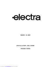 Electra Accessories EL 305C Installation And User Instructions Manual