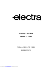 Electra Accessories U02002 230W/I Installation And User Instructions Manual
