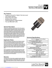 Electro-Voice PL33 Technical Specifications