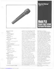 Electro-Voice PL6 Specifications