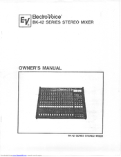 Electro-Voice BK-42 Series Owner's Manual