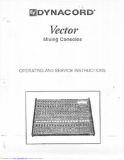 Electro-Voice Vector Service Instructions Manual