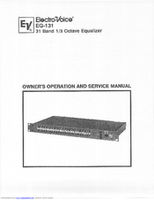 Electro-Voice EQ-131 Installation And Operating Instructions Manual