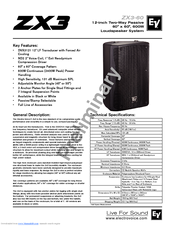 Electro-Voice ZX Series Zx3-60 Technical Specifications