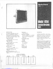 Electro-Voice HT94 Specification Sheet