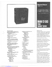 Electro-Voice S-1503 Specification Sheet
