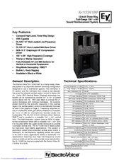 Electro-Voice Sound Reinforcement System Xi-1123A/106F Technical Specifications