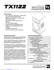Electro-Voice TX1122FM Specification Sheet