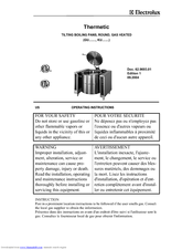 Electrolux Thermetic KU5HOEOOOO Operating Instructions Manual