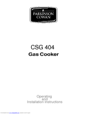 Parkinson Cowan CSG 404 Operating And Installation Instructions