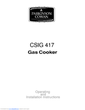 Electrolux CSIG 417 Operating And Installation Instructions