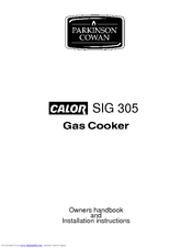 Parkinson Cowan CALOR SIG 305 Owner's Handbook Manual