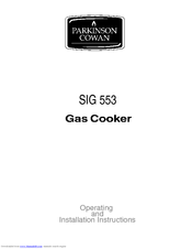 Parkinson Cowan SIG 553 Operating And Installation Instructions