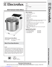 Electrolux Dito 601375 Specification Sheet
