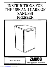 Zanussi DV 35 Instructions For Use And Care Manual